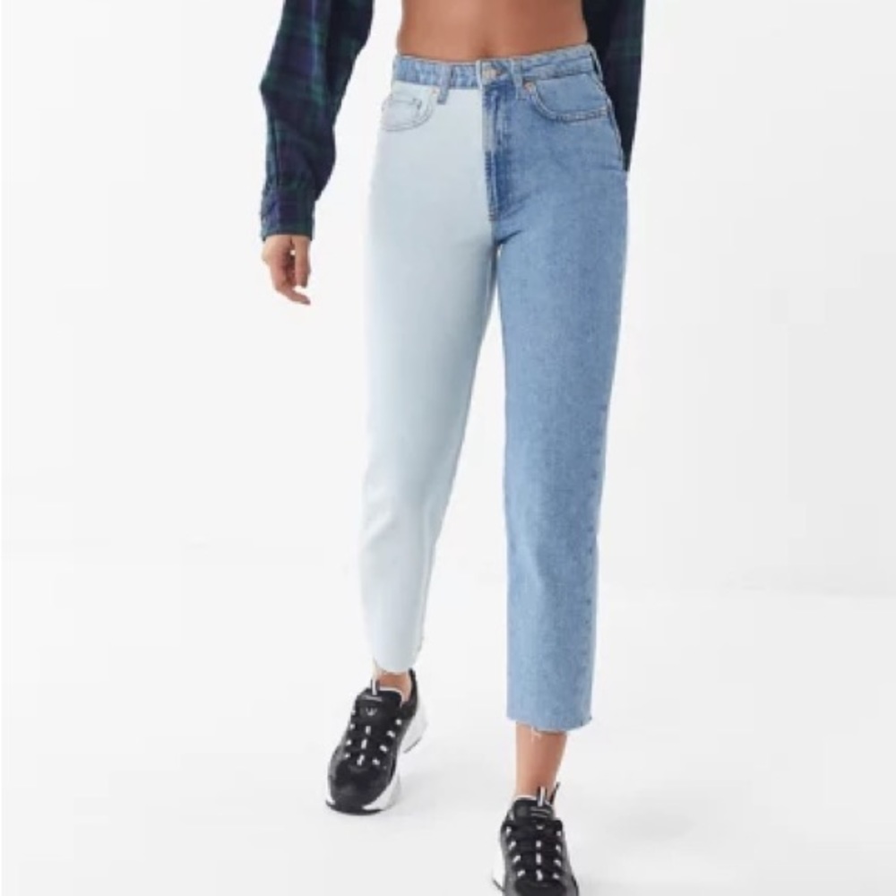 BDG Urban Outfitters High-Rise Slim Straight Two-Tone Denim Jeans
